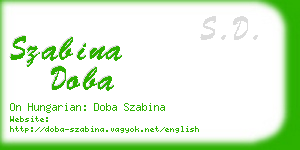 szabina doba business card